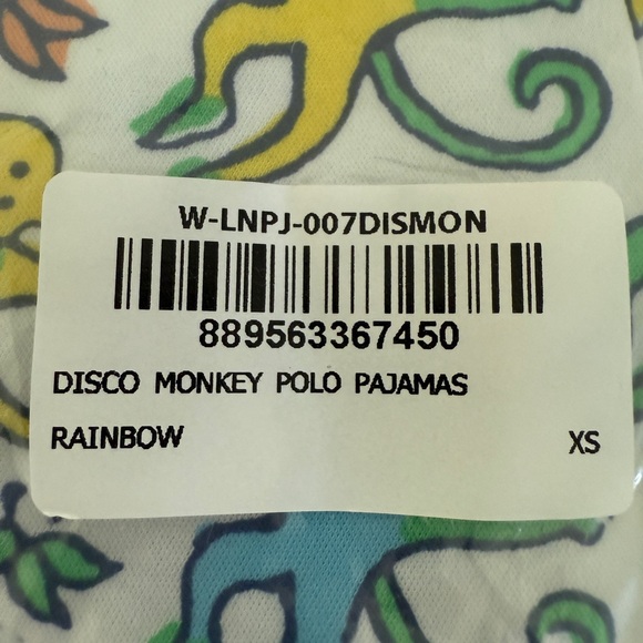 Roller Rabbit Disco Monkey polo shorts pajamas XS NWT - Picture 3 of 5